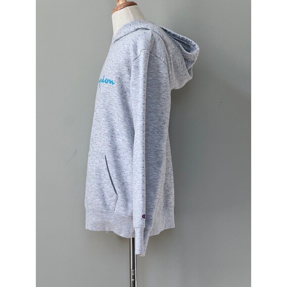 Girls Gray Grey Long Sleeve Sweatshirt Hoody Top by Champion sz 14/16 - Picture 2 of 5